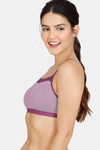 Zivame Wonder Stripe Double Layered Non Wired Full Coverage Cami Bra - Purple Passion — thumbnail 3